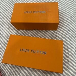 Louis Vuitton Orange Boxes with Blue Text